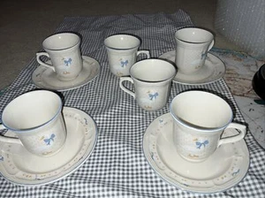 6 tazas y 4 platillos vintage de gres de ladrillo tía Rhody - Imagen 1 de 15