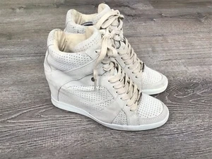 Coach Womens Crème Alexis Suede Hidden Wedge Sneaker Size 9 #A0967 - Picture 1 of 13