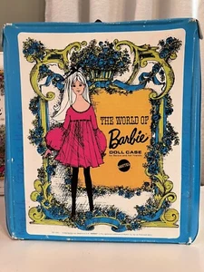 Vintage Mattel World of Barbie Doll Case 1968 Blue Green 10"x3"x12" No. 1002 - Picture 1 of 9