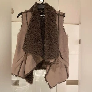 Ladies Sam Edelman Faux Fur Suede Vest - Picture 1 of 5