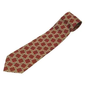 Joseph & Feiss Mens 100% Silk tie Red Geometric pattern - Picture 1 of 3
