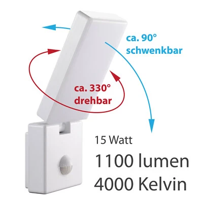 LED Außenleuchte mit Bewegungsmelder AGATE Wandleuchte Außenlampe Wandlampe - Bild 1 von 4