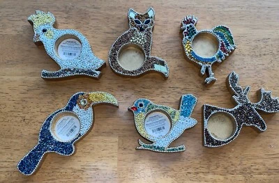 Portavelas Pier 1 Tea Light 6 lentejuelas con joyas surtidas con cuentas Foto 1 de 4