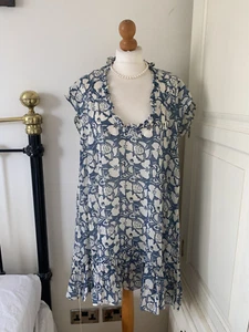 Stella McCartney Sommerkleid Blumen Baumwolle blau weiß Größe 36 - Bild 1 von 9