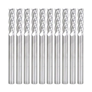 10 PCS 1/8" Diameter 4 Flute 1-1/2" Overall Length Carbide Square End Mill NEW - Picture 1 of 9