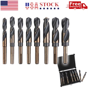 8 PCS HSS Cobalt Silver and Deming Drill Bits Set Large Size 9/16 inch to 1 inch - Picture 1 of 10