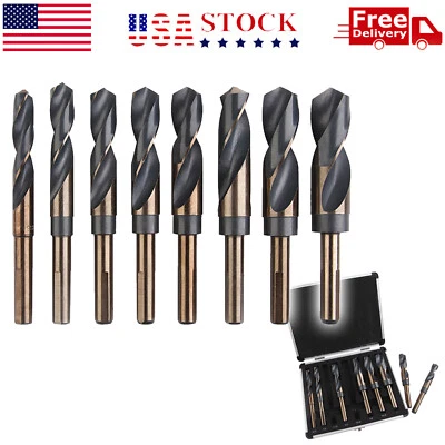8 PCS HSS Cobalt Silver and Deming Drill Bits Set Large Size 9/16 inch to 1 inch - Image 1 of 4
