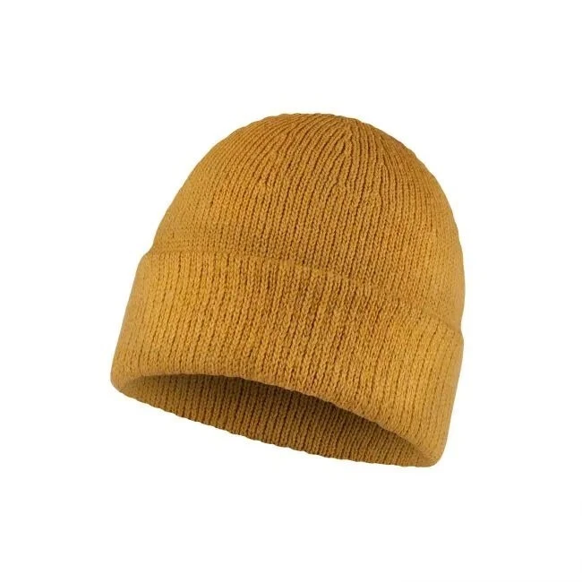 Buff - Jarn - Knitted Beanie Hat - Ocher - Image 1 of 4