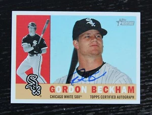 2009 Topps Heritage Real One Blue Ink Gordon Beckham ROA-GB Signed Baseball Card - Picture 1 of 2
