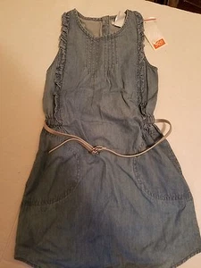 Joe  Girl's Light Jean W Belt Ruffle  Dress Sizes 4/5 or 10/12  NWT   - Picture 1 of 2