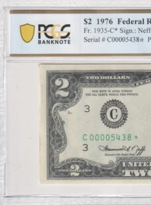 1976 $2 Dollar Philadelphia Rare 4 Digit Star Serial Number 00005438* PCGS 64 - Picture 1 of 3