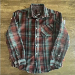 Prana Men's Breathe Flannel Shirt Jacket Shacket Wool Hike Climb Size M - Picture 1 of 9