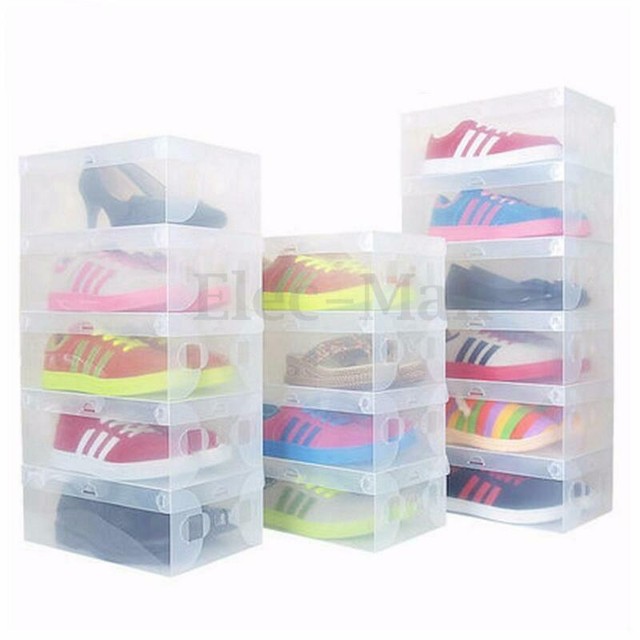 Caja de zapatos transparente apilable, paquete de 3 cajas de almacenamiento  totalmente transparentes para hombres y mujeres, cajas de zapatos con