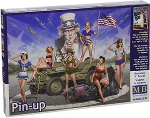 Pin-up Top Models 6 Figures of American Women WWII 1/35 Scale Model Kit MB 35183 - Imagen 1 de 12