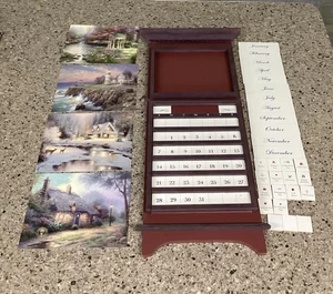 Thomas Kinkade Ewiger Kalender "Kirsche" wie Holz komplett - Bild 1 von 15