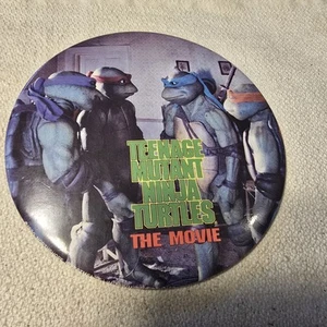 1990 Pin TMNT Teenage Mutant Ninja Turtles Movie Large Button 6” Vintage Retro  - Picture 1 of 4
