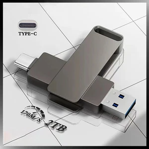 2TB High-Speed USB Flash Drive – Metal Pen Drive with Type-C & USB Swappa - Afbeelding 1 van 4