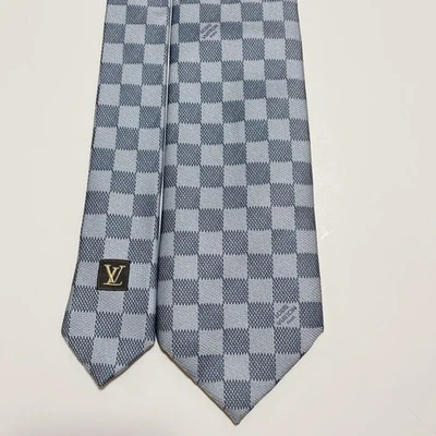 路易威登 Damier 图案标志领带高品牌二手罕见 — 第 1/4 张图片