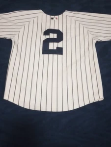 Derek Jeter NY Yankees Pinstripe Russell Athletic Authentic Collect. Youth 10/12 - Picture 1 of 6