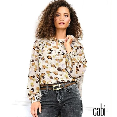 Nueva Blusa Cabi Carmela $99 AGOTADA Talla L GRANDE #4890 Floral Transparente Otoño 2024  Foto 1 de 2