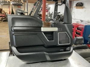 2015-2020 Ford F150 Front Drivers Interior Door Panel Black Leather #155 - Picture 1 of 6