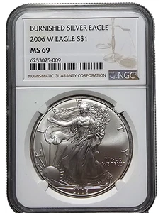 2006-W Burnished Silver Eagle $1 NGC MS69-Free USA Shipping - Picture 1 of 2