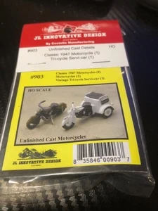 JL Innovative 903 HO Scale Classic 1947 Motorcycle (1) Tri Cycle Servi-Car HH - Bild 1 von 1