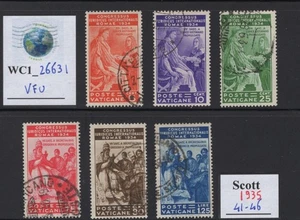 WC1_26631. VATICAN. 1935 INTL. JURIDICAL CONGRESS set. Sc.41-46. Used - Picture 1 of 1