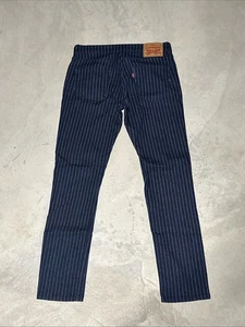 Pantalones de mezclilla Levis 511 a rayas ajustados para hombre 32x32 azul blanco a rayas de nogal americano - Imagen 1 de 13