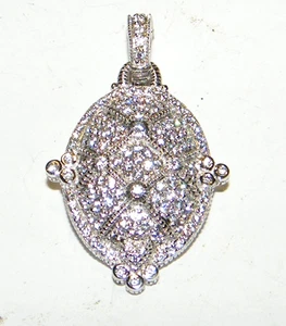 Judith Ripka Sterling Silver CZ Pendant / Enhancer - Picture 1 of 5
