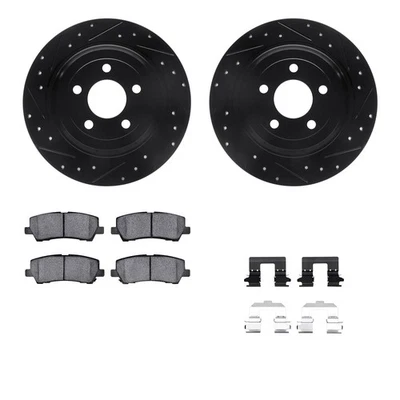 For Ford Mustang 15-21 Drilled & Slotted Rear Brake Kit w Performance Sport Pads - Imagem 1 de 2