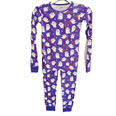 Gymboree Size 12 Girls Gymmies Purple Ghost Long Sleeve Pajama Set Halloween Euc - Image 1 of 4