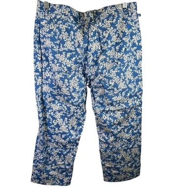 Pantalones Ralph Lauren Azul Estampado Floral Mujer Talla 10 Recortados Informales Preppy Primavera Foto 1 de 4