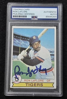 1979 RON LeFLORE Signed Topps Baseball Card-DETROIT TIGERS-PSA - Image 1 of 4