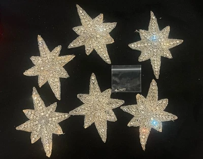 Lote de 6 parches vintage con apliques de estrellas de diamantes de imitación + artesanía de reparación de piedras adicionales Foto 1 de 4