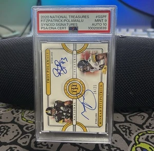 2020 NT Minkah Fitzpatrick & Troy Polamalu Dual Auto | 24/25 / PSA 9 / Auto 10 - Picture 1 of 3