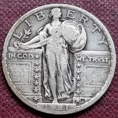 1921 Standing Liberty Quarter 25c Better Grade Full Date RARE Key Date #96715 - Image 1 of 2