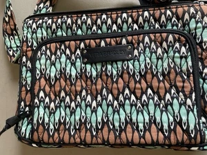 Vera Bradley Crossbody Purse Sierra Stream Pattern Bag Blue and Brown  - Picture 1 of 6