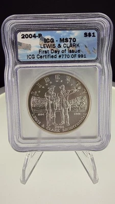 🔥Lewis and Clark 2004-P Silver Dollar PCGS MS70🔥 - Image 1 of 2