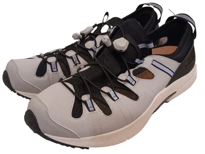 Dr. Zapatos ortopédicos Comfort Polo #51880R para hombre talla 14 malla de cuero negro gris Foto 1 de 4