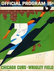 Dick Turk Farrell +5 Signed Jsa Certed 1968 Cubs Program Autograph - Picture 1 of 1