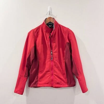 Jaqueta feminina Marmot forrada de lã casca macia tamanho pequeno vermelha com zíper frontal - Imagem 1 de 4