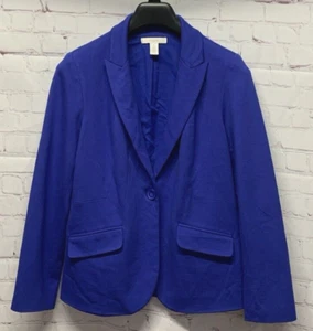 Chico's Small (Sz 1) Blazer Jacket Solid Blue Suit Separate Coat Soft Stretch - Picture 1 of 6
