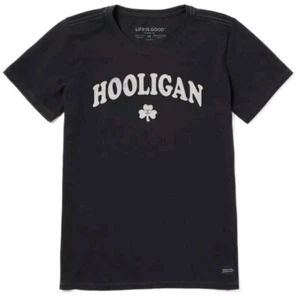 Life Is Good Camiseta Irlandesa Trébol Hooligan Negra Para Hombres Nueva con Etiquetas Talla L - Imagen 1 de 8