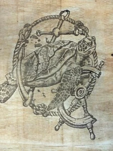 Arte de pared de madera grabado con láser de tortuga marina 11"x14" - Imagen 1 de 1