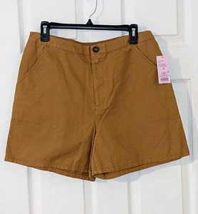 Wild Fable Light Brown Tan Shorts Chino Medium Button Elastic 5 In.  NWT - Picture 1 of 8