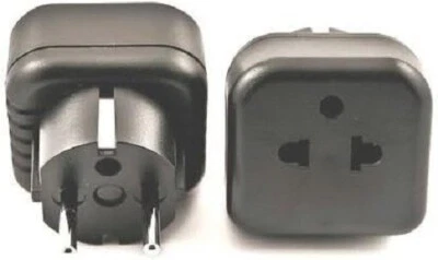 USA American to German European Adapter Plug Converter Schuko Type E/F - Image 1 of 2