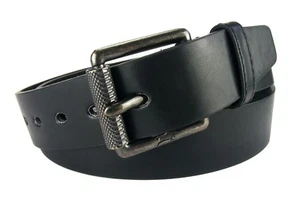 Echt Herrengürtel Gürtel Jeansgürtel glatt  Damengürtel schwarz 3,7 cm HRG65 - Bild 1 von 6