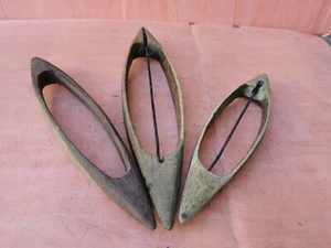 OLD WOODEN PRIMITIVE HAND MADE WOODEN PARTS OF WEAVING LOOM THREAD POOL - Picture 1 of 21
