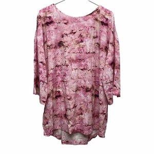 Camicia Dintorni Morbidi Donna Taglia Media Blusa Abilene Magenta Multi Nuova con etichette - Foto 1 di 12